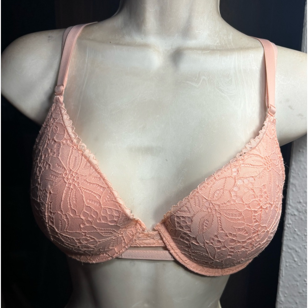 Honeydew Women's Underwire Push-Up Lace Light Orange Bra Size 36B